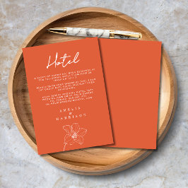 Verona Sunset Orange Elegante Floral Wedding Hotel Begleitkarte