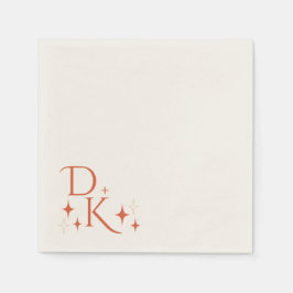 Verona Sunset Wedding Initial Napkins | Retro Boho Serviette