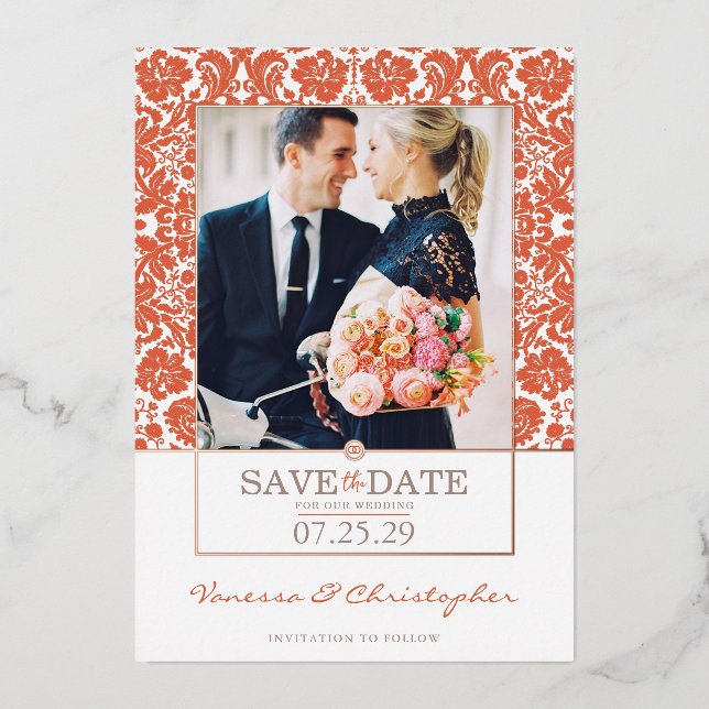 Verona Sunset Wedding Save the Date Folieneinladung (Vorderseite)
