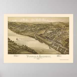 Verona u. Oakmont, panoramische Karte PAs - 1896 Poster