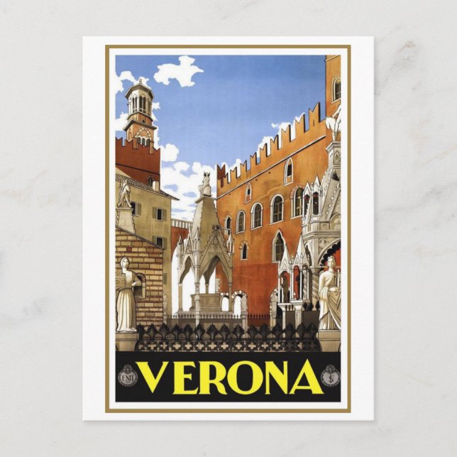 Verona Vintage Travel Postkarte (Vorderseite)