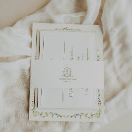 VERONA Wildblume Monogram Wappen Wedding Einladungsbanderole