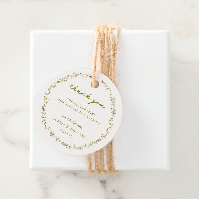 VERONA Wildblume Wreath Wedding Geschenkanhänger (Beispiel)