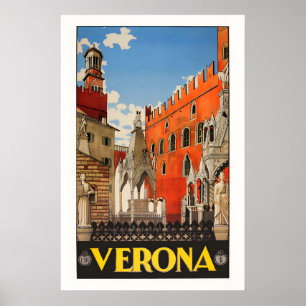 Vérone Italie 1938 - Affiche de voyage rétro