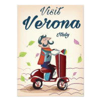 Vérone poster de voyage scooter italien