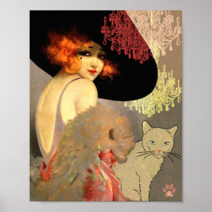 Veronica Cat and Chandelier Poster oder Print