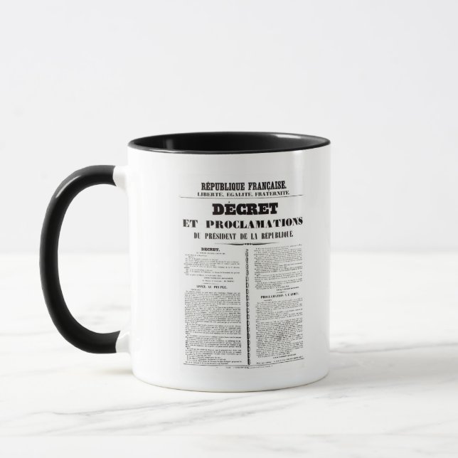 Verordnung u. Proklamation durch Napoleon Tasse (Links)