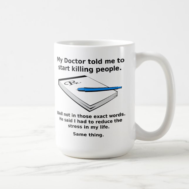 Verordnung, zum der lustigen Tasse zu töten (Rechts)