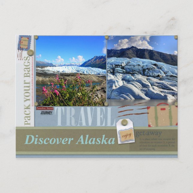 Verpacken Sie Ihre Taschen zu Alaska-Postkarte Postkarte (Vorderseite)