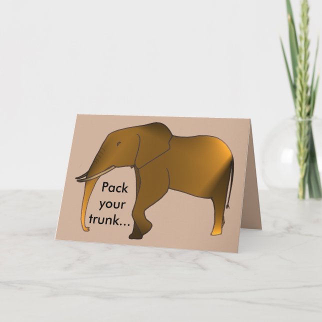 Verpacken Sie Ihren Stamm, Elefant-Gruß-Karte Karte (Vorderseite)