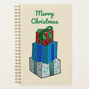 Verpackte Geschenke an Weihnachten Planer