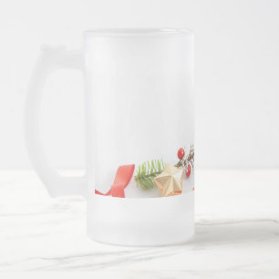 verpackte Weihnachtsfeier mit rotem Band Mattglas Bierglas