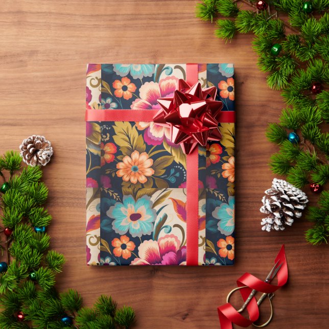 verpacktes Geschenk mit Liebe Geschenkpapier (Feiertagsgeschenk)