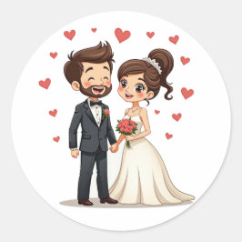 Verpackung für Hochzeitsticker Runder Aufkleber