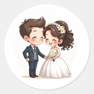 Verpackung für Hochzeitsticker Runder Aufkleber