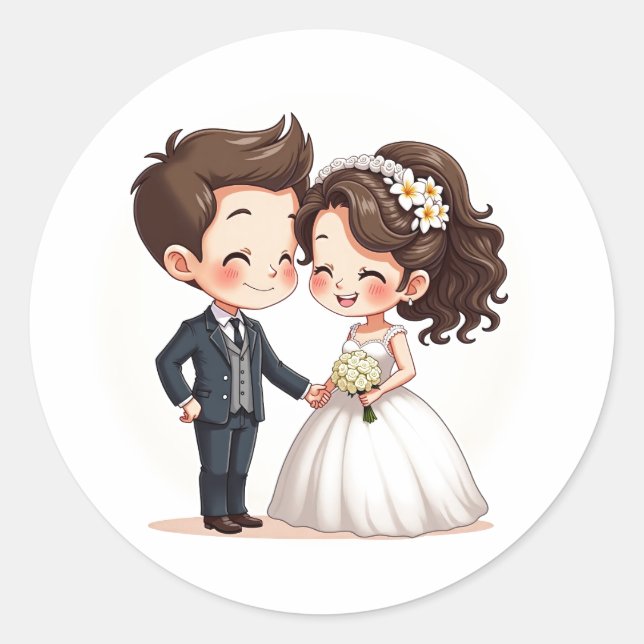 Verpackung für Hochzeitsticker Runder Aufkleber (Vorderseite)