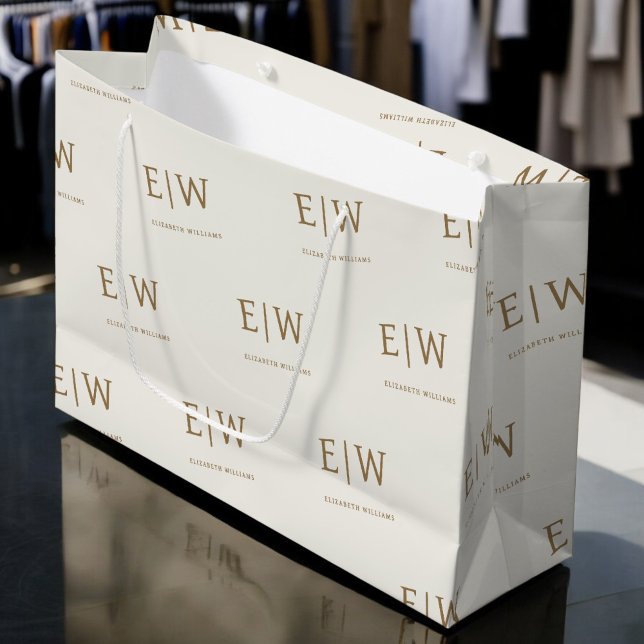 Verpackung für kundenspezifische Monogram-Unterneh Große Geschenktüte (Von Creator hochgeladen)