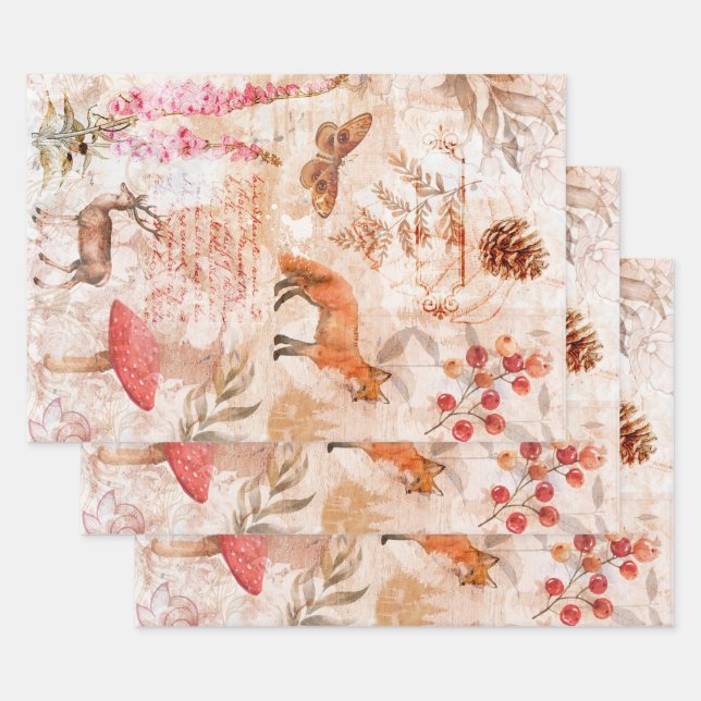 Verpackung für Waldtiere Geschenkpapier Set (Set)