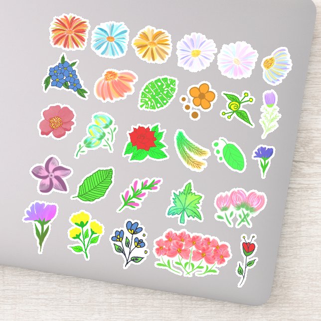 Verpackung Hübscher Blume Aufkleber (Detail)