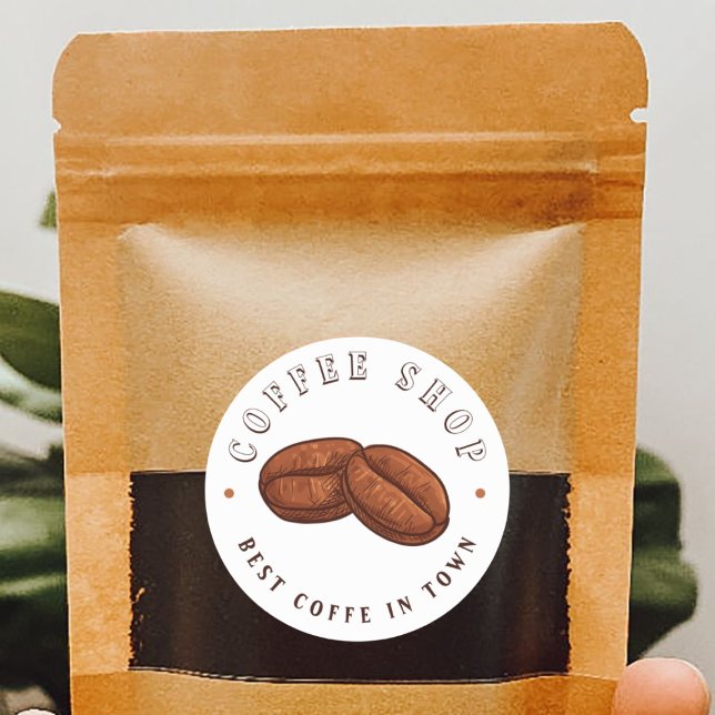 Verpackung Kaffee Shop Brown Coffein Cappuccino Runder Aufkleber (Von Creator hochgeladen)