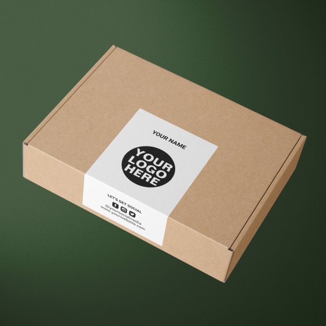 Verpackung Logo Trendy Shipping Box Siegel Label Rechteckiger Aufkleber (Von Creator hochgeladen)