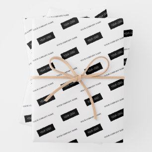 Verpackung moderner Firmennamen Weiß Geschenkpapier Set