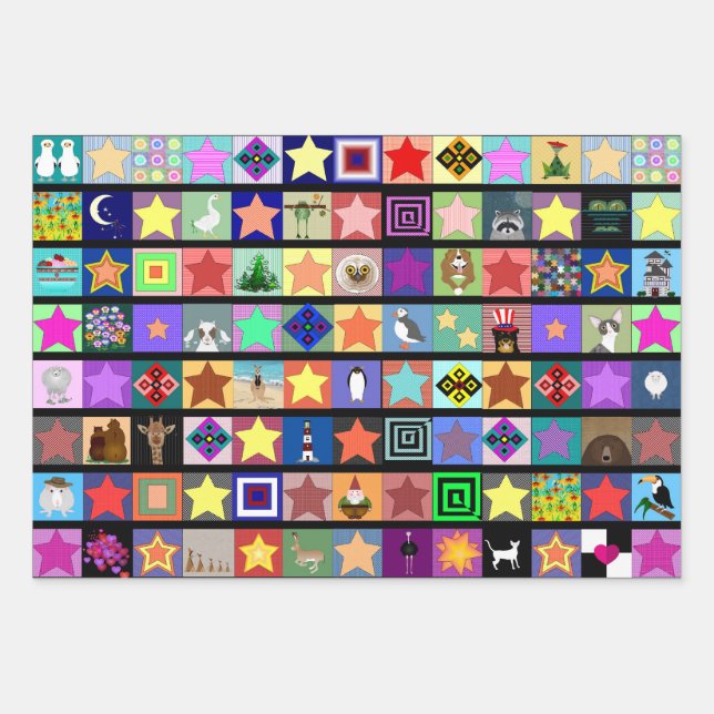 Verpackungsfolien für Collage Geschenkpapier Set (Vorderseite 3)