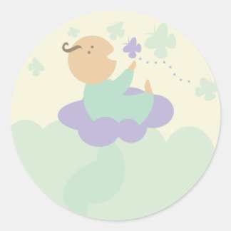 Verpackungsgeschenk für himmlische Cloud-Babys Runder Aufkleber