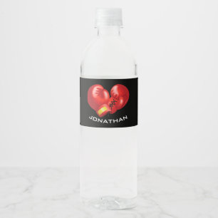 Verpackungshandschuhe Design Wasserflaschen Etiket