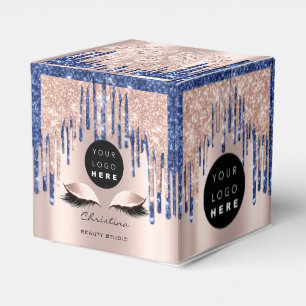 Verpackungslogo Rose Tropfen Navy Beauty Box Geschenkschachtel