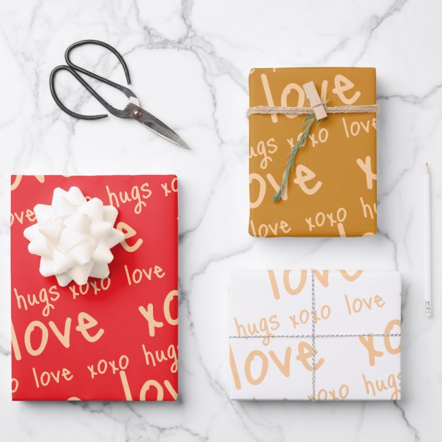 Verpackungspapier Blätter Valentine Liebe Schläge  (Vorderseite)