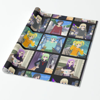 Verpackungspapier für Anime-Mädchen Geschenkpapier