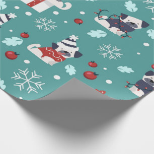 Verpackungspapier für niedliche Möpsen Geschenkpapier