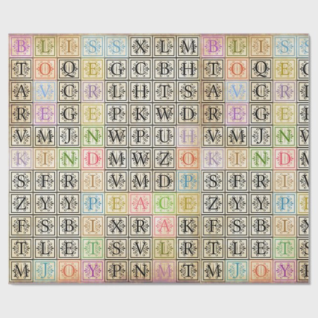 Verpackungspapier mit motivierend Wörtern Geschenkpapier (Flach)