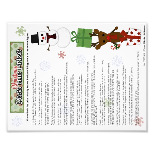 Verpassen Sie das Weihnachtsfeierspiel des Preises Fotodruck (Vorne)