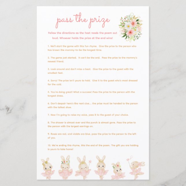 Verpassen Sie den Preis Baby Shower Game Pink Ball (Vorderseite)