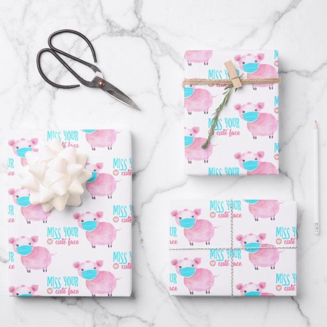 Verpassen Sie Ihre Niedliche Brillengras Geschenkpapier Set (Vorderseite)
