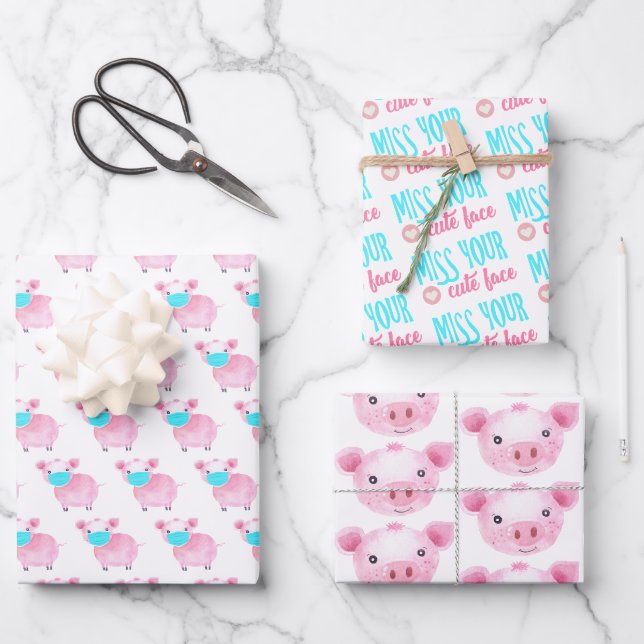 Verpassen Sie Ihre Niedlichen Facebook-Papierblätt Geschenkpapier Set (Vorderseite)