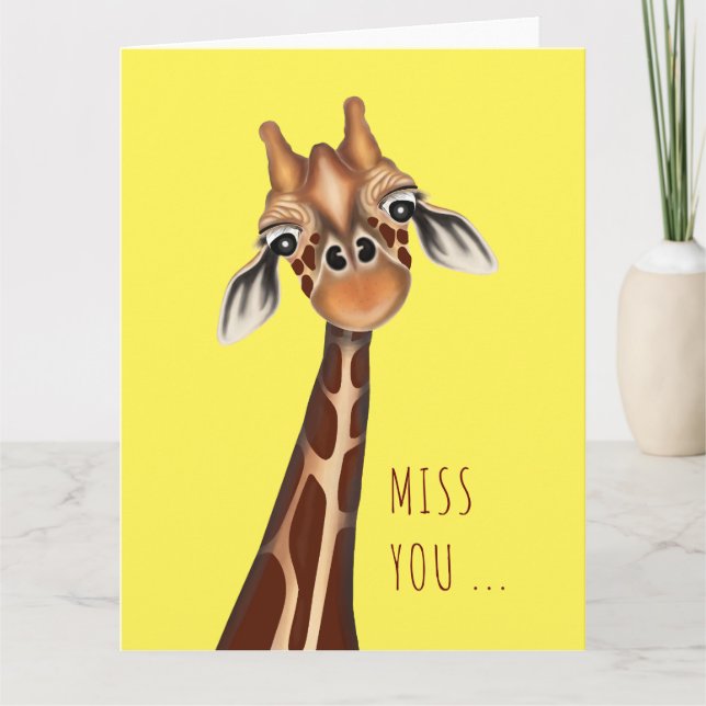 Verpassen Sie nicht. Giraffe Grußkarte Karte (Vorderseite)