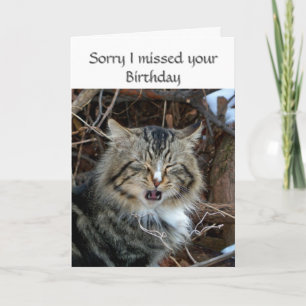 Verpasst Geburtstags-Katzen-Foto-Grußkarte  Karte