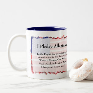 Verpfändung und bemalte Fahne Zweifarbige Tasse