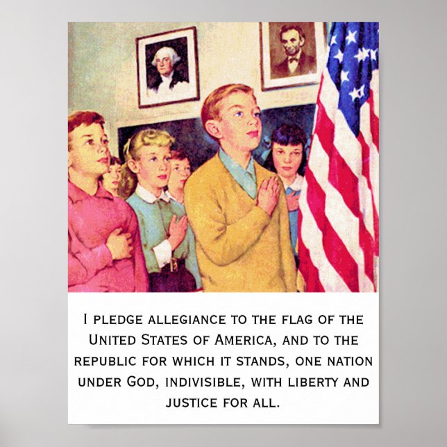 Verpflichtung zur amerikanischen Flagge Poster (Vorne)