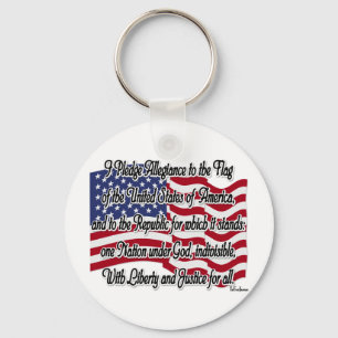 Verpflichtung zur Verbundenheit mit der US-Flagge Schlüsselanhänger