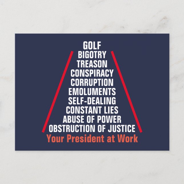 Verrat Korruption behindern Trump Postkarte (Vorderseite)