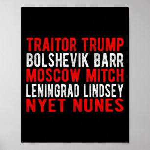 Verräter Trump Moskau Mitch Leningrad Lindsey Russ Poster
