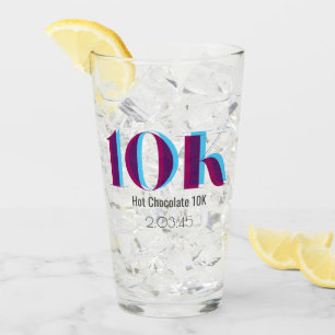 Verre 10k Célébration de course Gras Bleu Violet Graphiq