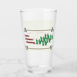 Verre 12ème jour de Noël-Douze batteurs tambourinant