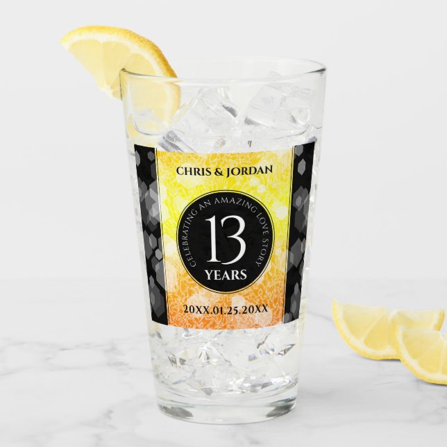 Verre 13ème anniversaire Mariage de la Citrine (Devant glace)