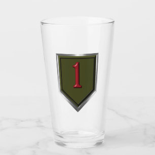 Verre 1ère Div Inf “Big Red One” Ecusson Cadre
