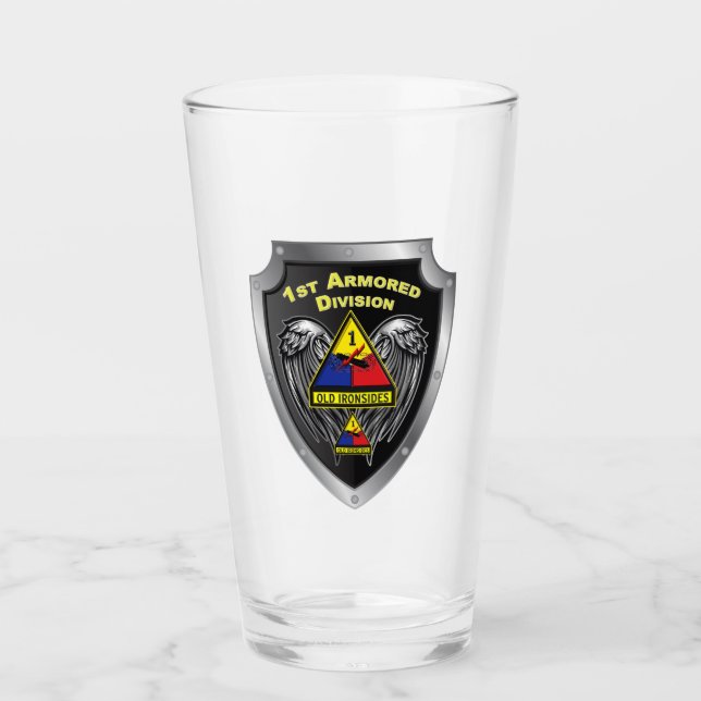 Verre 1re division blindée "Old Ironsides" Bouclier ailé (Devant)